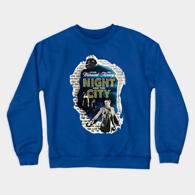 Night and the City (1950) Richard Widmark Gene Tierney Crewneck Sweatshirt by Desert Owl Designs